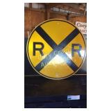 Metal Railroad Crossing sign 3 ft in dia