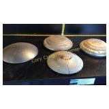 Nash, Ford, and unsure of maker four old hubcaps