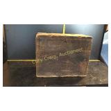 Old wooden dove tailed box Ammo box