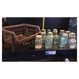 Crate of  Ball jars, Drey Jar, Root Jar Fourteen