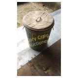 Galvanized trashcan