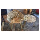 Cast Iron Chair and Table 3PC set