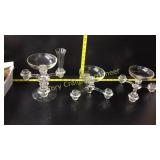 3 Clear Glass Candle Holders