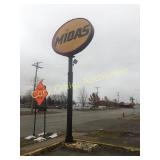 Sign Post w/ 2 sided electrical frame, Midas signs