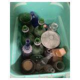 Mixed Assortment of Glass Bottles and Decorative Items