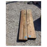 Wood Planks with Metal Brackets
