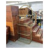 Brass Tone Metal and Glass Tiered Display Shelf