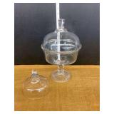 Clear Glass Pedestal Candy Dish with Lid