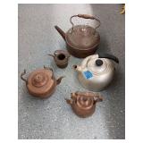 Collection of Various Metal Teapots