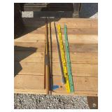 3 piece fishing pole, Yard Stick, gun Cleaning Rod