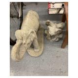 Concrete Elephant and gargoyle