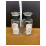 Pair of Glass Apothecary Jars with Stopper Lids