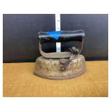 Metal Sad Iron with Wood Handle