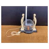 Figural Art Deco Lamp with Glass Globe Shade