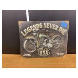 Motorcycle Legends Never Die Metal Sign