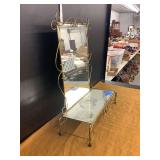 Gold-Tone Metal and Glass Vanity Table