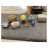 Assorted Decorative Boxes and Glassware