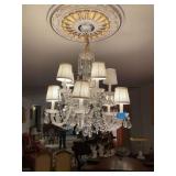 Crystal Chandelier with Fabric Shades