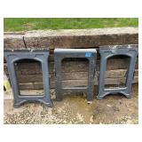 Set of Three Folding Plastic Sawhorses