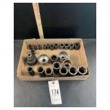 Assorted Metal Socket Set 1/2” Dr.