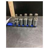 6-Piece Triple Square Spline Bit Socket Set 1/2” Dr. on Rail