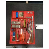 Assorted Automotive Hand Tools and Small Parts Organizer Tray