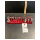 Snap-on Socket Set with Red Plastic Organizer Tray  3/8” Dr.