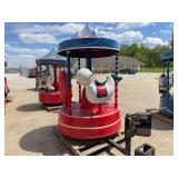 Coin-Operated Children's Carousel Ride with Multiple Animal Figures