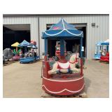 Coin-Operated Carousel Ride with Three Horses