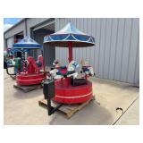 Coin-Operated Carousel Ride with Three Horses