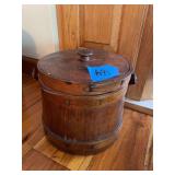 Wooden Lidded Bucket with Handle