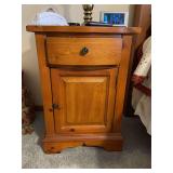 Wood Bedside Table with Drawer and Door