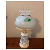 Floral Decorated Glass Oil Lamp