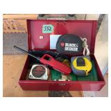 Franklin Cash Box with Measuring Tapes and Tool Accessories