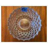 Pressed Glass Bowl with Geometric Pattern