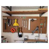 Assorted Tools on Pegboard