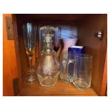 Glassware Collection with Decanter and Etched Details