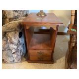 Bassett Wood End Table with Two Drawers