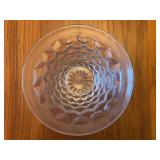 Clear Pressed Glass Bowl with Geometric Pattern
