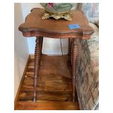 Small Wooden Lamp Table with Barley Twist Legs