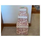 Set of Four Bob's Boxes Cottage Roses Stacking Boxes