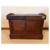 Wood Cabinet with Divided Interior and Lift Top