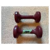 Pair of Burgundy Dumbbells