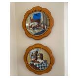 Set of Two Decorative Wall Plates, Kitchen Still Life Images