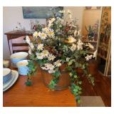 Floral Arrangement in Wooden Style Planter