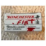 Winchester 9mm Luger 147 Grain Jacketed Hollow Point Ammunition
