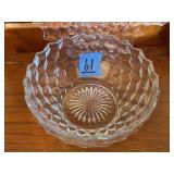 Pressed Glass Bowl with Geometric Pattern