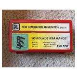 7.62 TOK Ammunition - 50 Rounds RSA Range