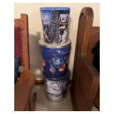 Set of Three Decorative Metal Canisters