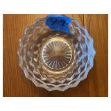Pressed Glass Small Bowl with Geometric Pattern